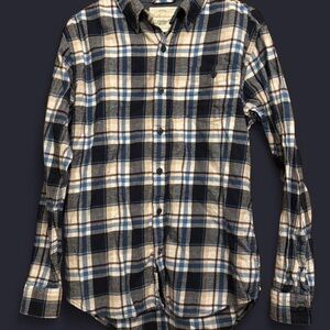 Weatherproof Navy and Cream Plaid Shirt